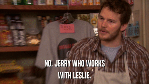 NO. JERRY WHO WORKS WITH LESLIE. 
