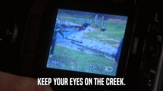 KEEP YOUR EYES ON THE CREEK.  
