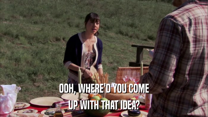 OOH, WHERE'D YOU COME UP WITH THAT IDEA? 