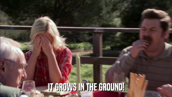 IT GROWS IN THE GROUND!  