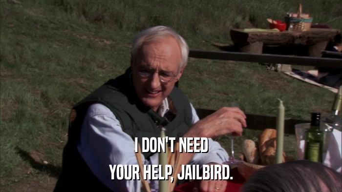 I DON'T NEED YOUR HELP, JAILBIRD. 