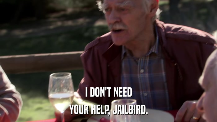 I DON'T NEED YOUR HELP, JAILBIRD. 