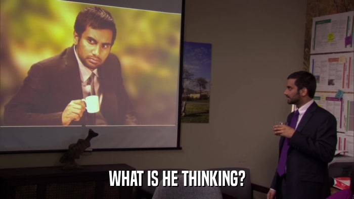 WHAT IS HE THINKING?  