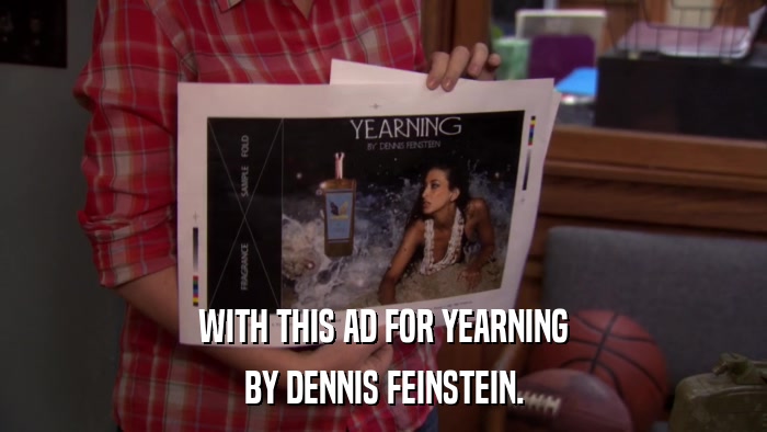 WITH THIS AD FOR YEARNING BY DENNIS FEINSTEIN. 