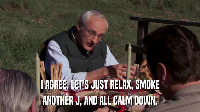 I AGREE. LET'S JUST RELAX, SMOKE ANOTHER J, AND ALL CALM DOWN. 