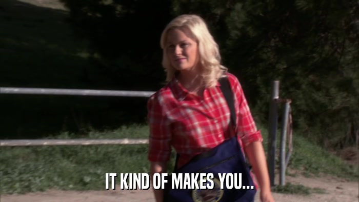 IT KIND OF MAKES YOU...  