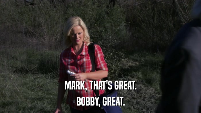 MARK, THAT'S GREAT. BOBBY, GREAT. 