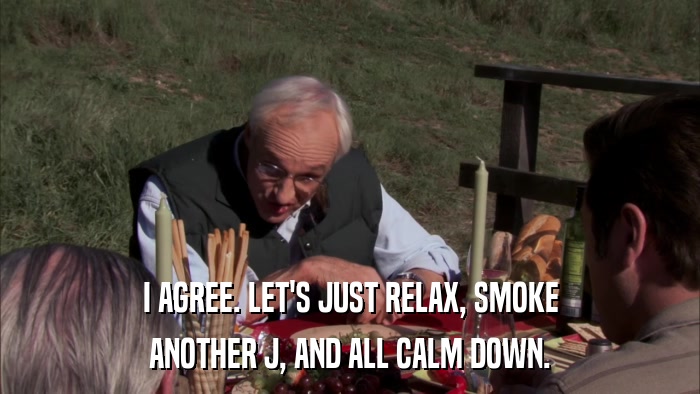 I AGREE. LET'S JUST RELAX, SMOKE ANOTHER J, AND ALL CALM DOWN. 