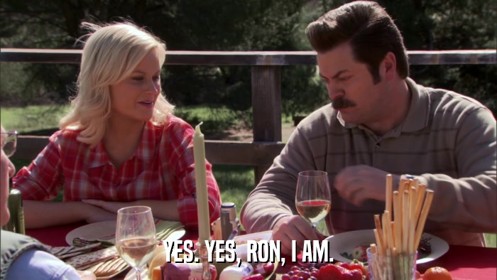YES. YES, RON, I AM.  