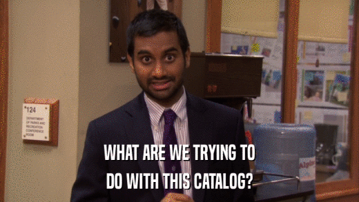 WHAT ARE WE TRYING TO DO WITH THIS CATALOG? 