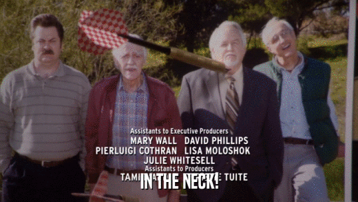 IN THE NECK!  