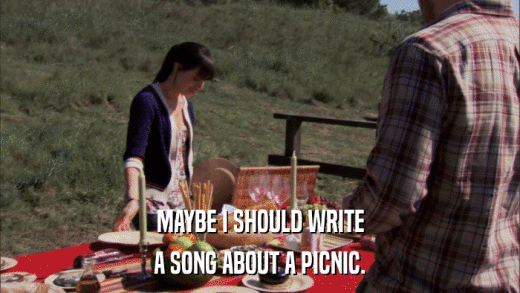 MAYBE I SHOULD WRITE A SONG ABOUT A PICNIC. 