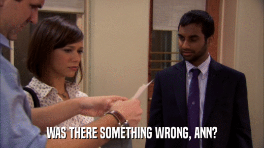 WAS THERE SOMETHING WRONG, ANN?  