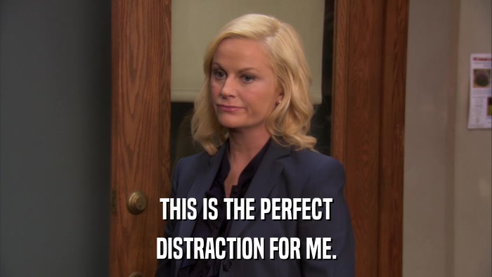 THIS IS THE PERFECT DISTRACTION FOR ME. 