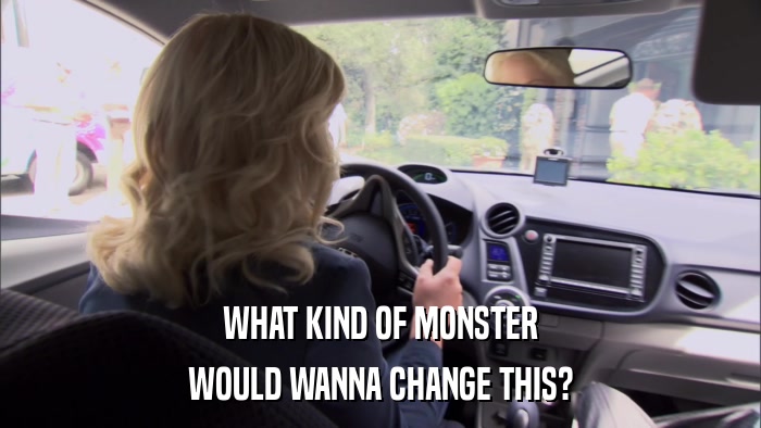 WHAT KIND OF MONSTER WOULD WANNA CHANGE THIS? 
