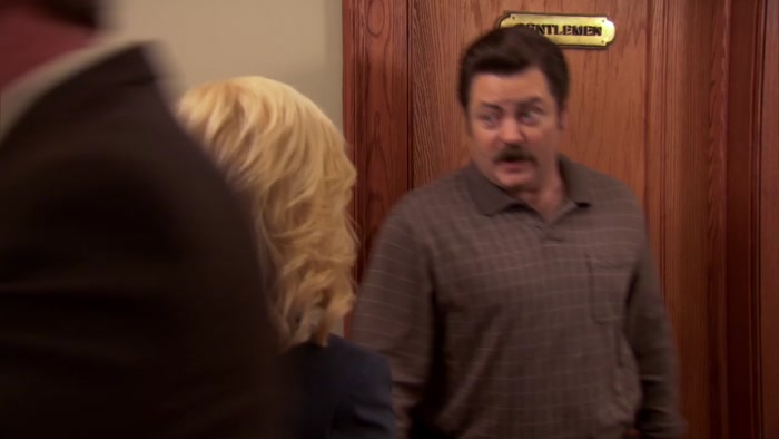 LESLIE, I HAVEN'T RELIEVED MYSELF IN FIVE HOURS, 