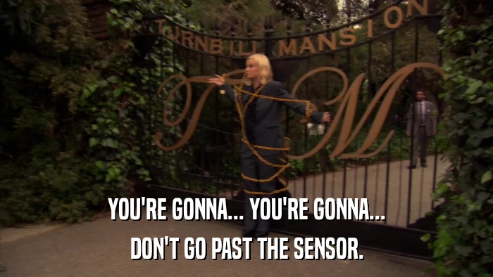 YOU'RE GONNA... YOU'RE GONNA... DON'T GO PAST THE SENSOR. 