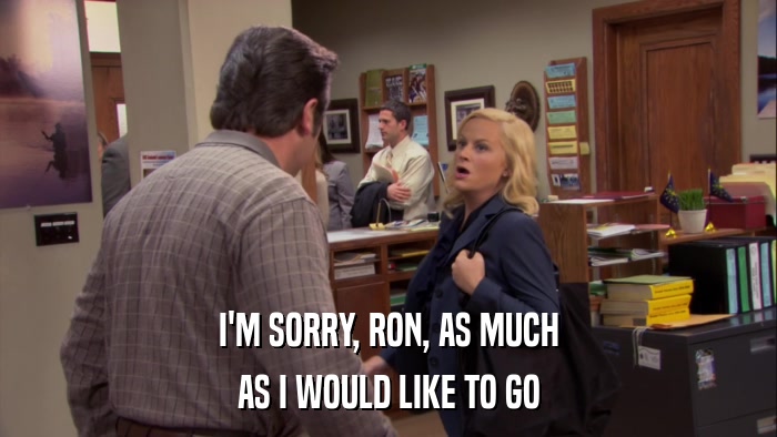 I'M SORRY, RON, AS MUCH AS I WOULD LIKE TO GO 
