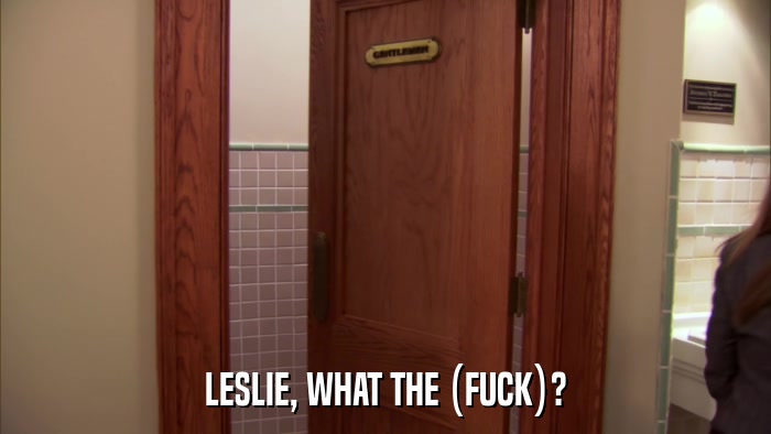 LESLIE, WHAT THE (FUCK)?  