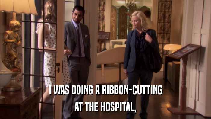 I WAS DOING A RIBBON-CUTTING AT THE HOSPITAL, 