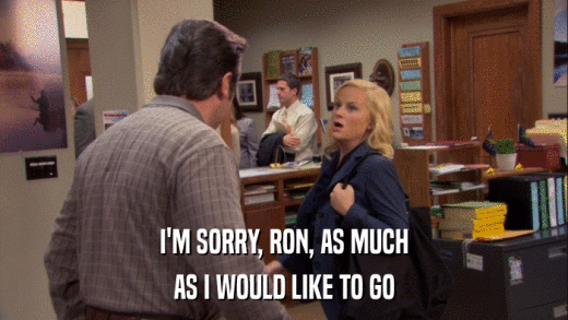 I'M SORRY, RON, AS MUCH AS I WOULD LIKE TO GO 
