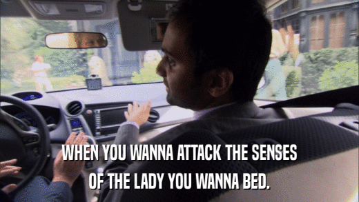 WHEN YOU WANNA ATTACK THE SENSES OF THE LADY YOU WANNA BED. 