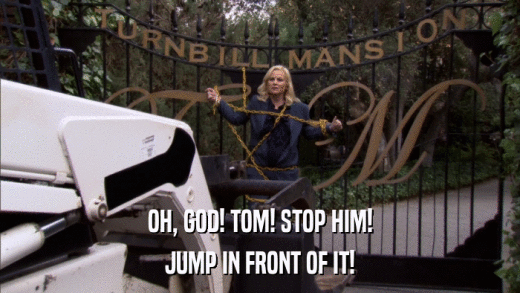 OH, GOD! TOM! STOP HIM! JUMP IN FRONT OF IT! 