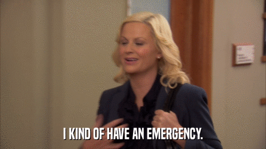 I KIND OF HAVE AN EMERGENCY.  