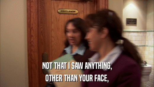 NOT THAT I SAW ANYTHING, OTHER THAN YOUR FACE, 