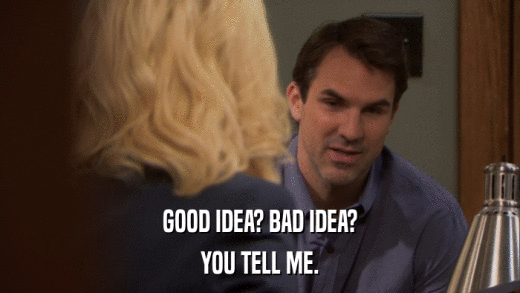 GOOD IDEA? BAD IDEA? YOU TELL ME. 