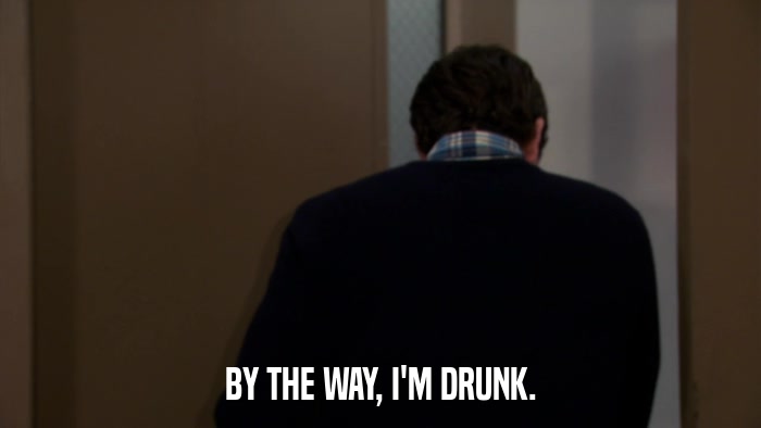 BY THE WAY, I'M DRUNK.  