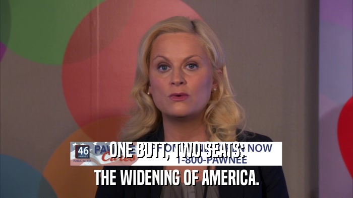 ONE BUTT, TWO SEATS: THE WIDENING OF AMERICA. 