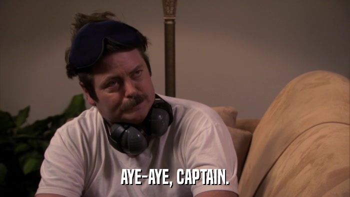 AYE-AYE, CAPTAIN.  