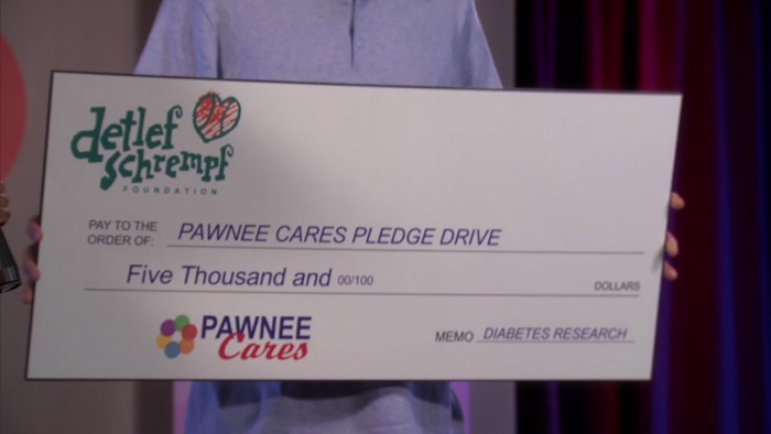 I WOULD LIKE TO PRESENT THIS CHECK FOR $5,000 FOR DIABETES RESEARCH. 