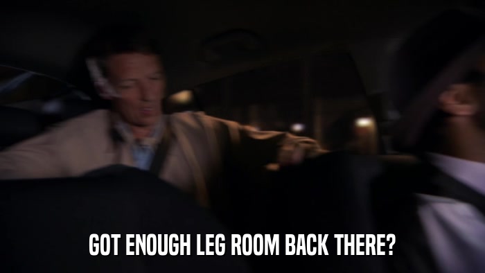 GOT ENOUGH LEG ROOM BACK THERE?  