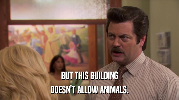 BUT THIS BUILDING DOESN'T ALLOW ANIMALS. 