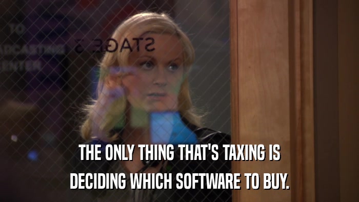 THE ONLY THING THAT'S TAXING IS DECIDING WHICH SOFTWARE TO BUY. 