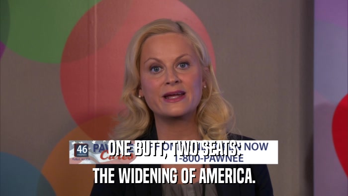 ONE BUTT, TWO SEATS: THE WIDENING OF AMERICA. 