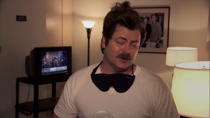 I AM ONLY HERE BECAUSE I OWE LESLIE A THOUSAND FAVORS. 