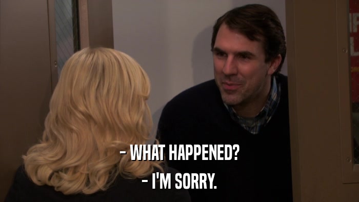 - WHAT HAPPENED? - I'M SORRY. 