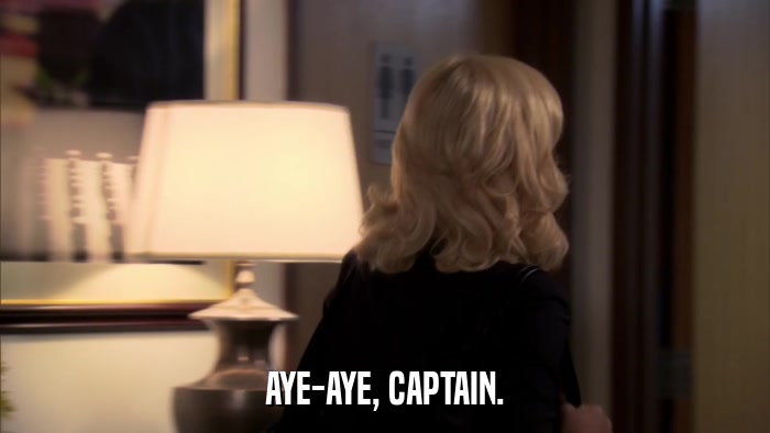 AYE-AYE, CAPTAIN.  