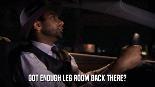 GOT ENOUGH LEG ROOM BACK THERE?  