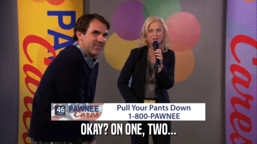 OKAY? ON ONE, TWO...  