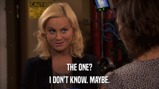 THE ONE? I DON'T KNOW. MAYBE. 