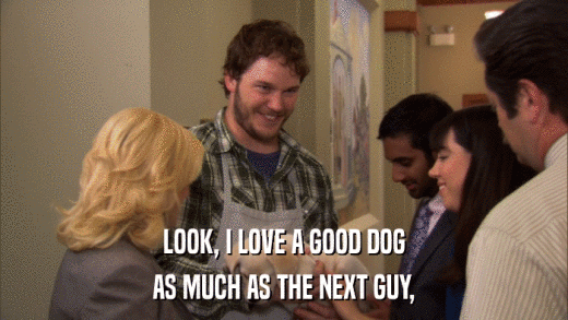 LOOK, I LOVE A GOOD DOG AS MUCH AS THE NEXT GUY, 