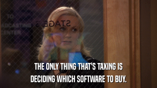 THE ONLY THING THAT'S TAXING IS DECIDING WHICH SOFTWARE TO BUY. 