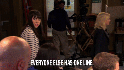 EVERYONE ELSE HAS ONE LINE.  