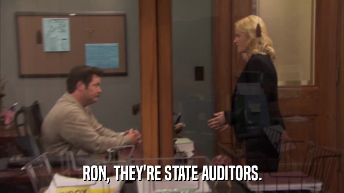RON, THEY'RE STATE AUDITORS.  