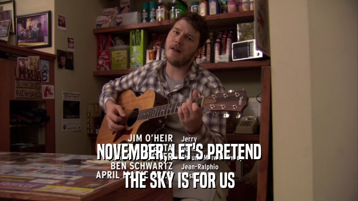 NOVEMBER, LET'S PRETEND THE SKY IS FOR US 