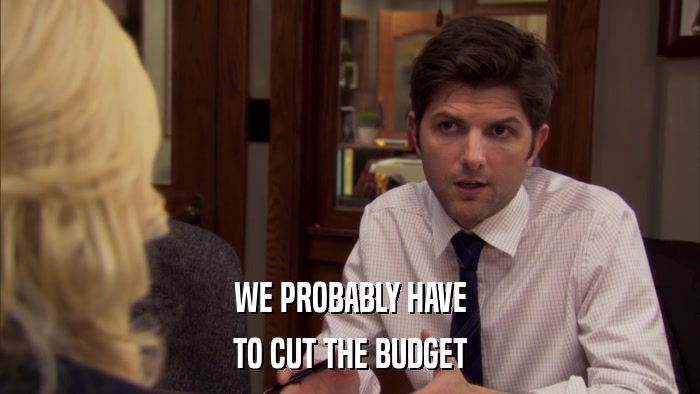 WE PROBABLY HAVE TO CUT THE BUDGET 